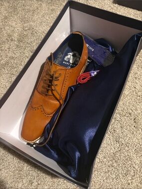 Tan Leather Brogue Oxford - Men's Dress Shoes